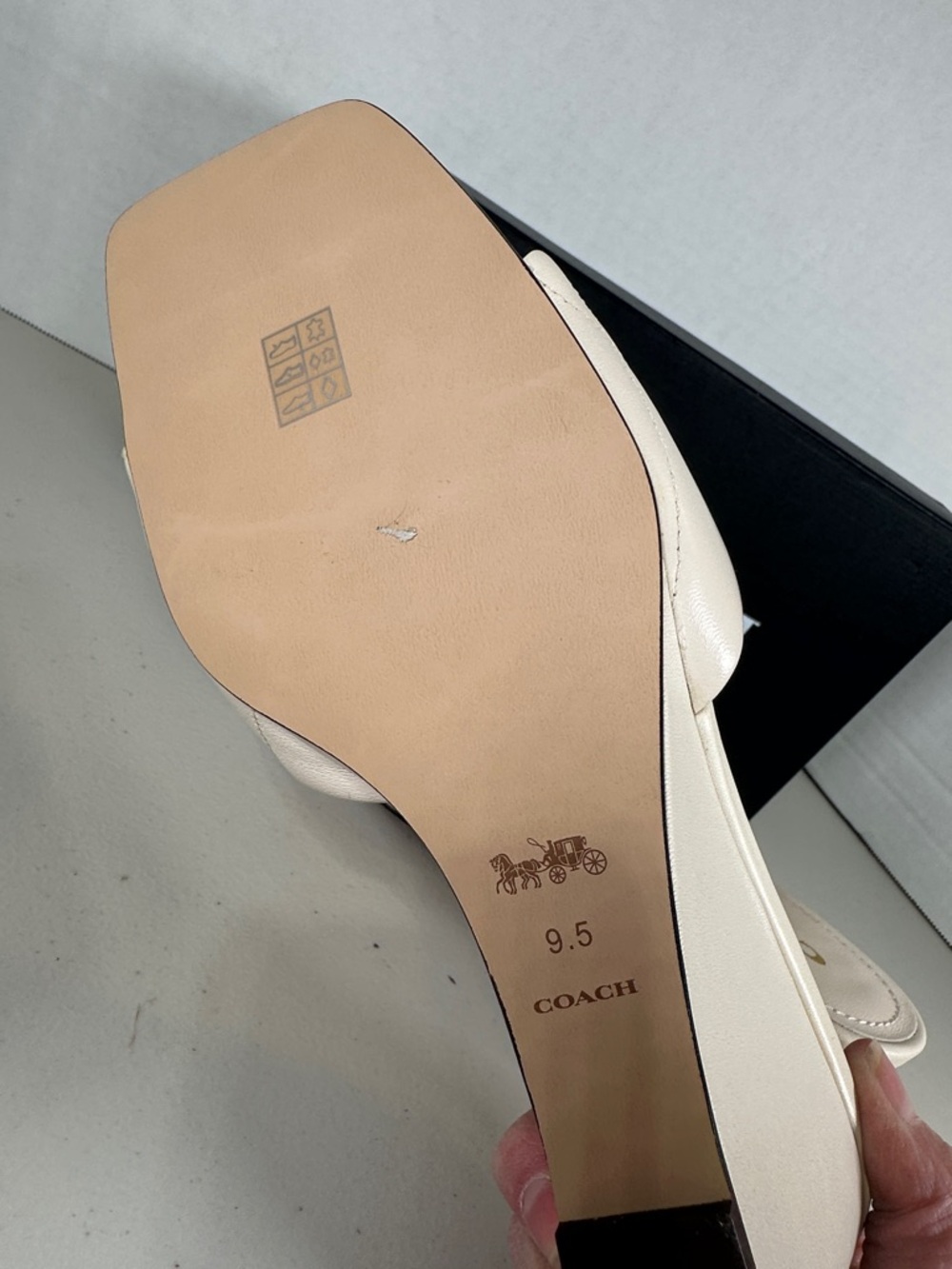 Coach Cream Quilted Leather Wedge Slide Mules - Picture 5 of 6